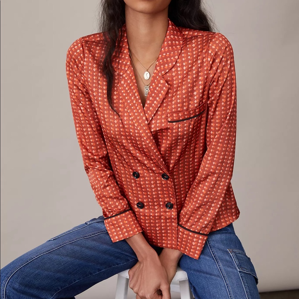 Anthropologie Rita Plaid Blouse